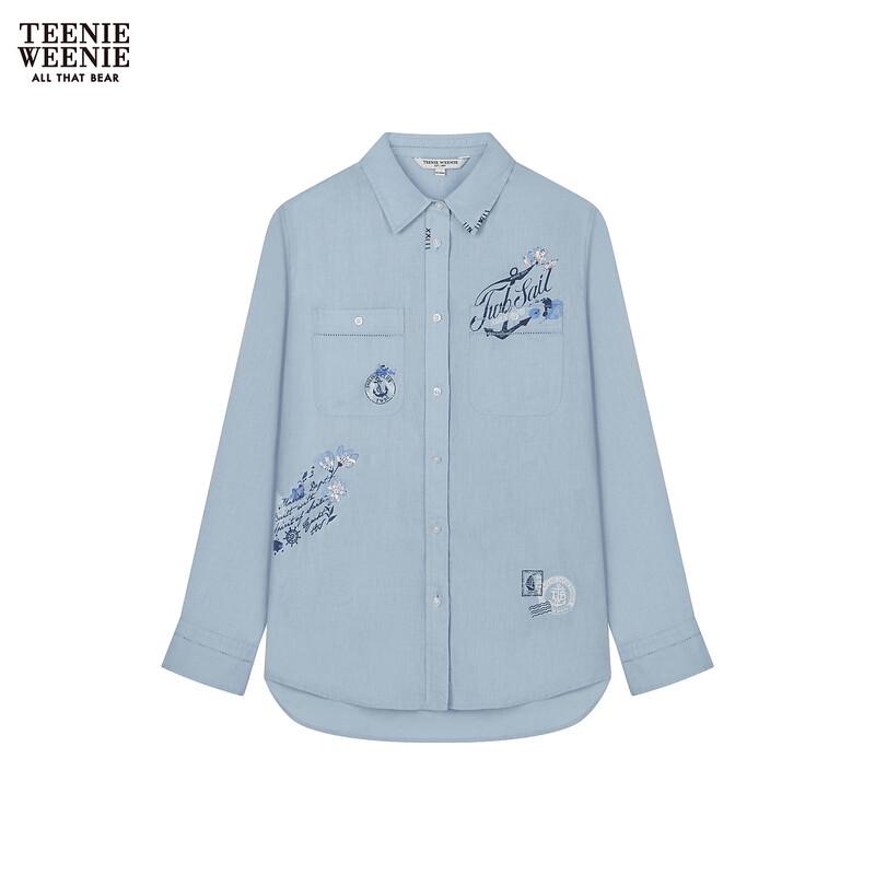 Teenie Weenie Bear Letter Women s Shirt L