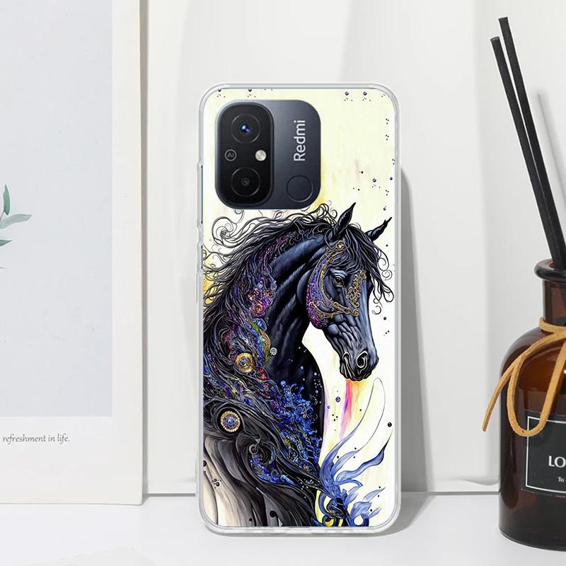 Animal Oil Painting Horse Phone Case For Xiaomi Redmi 14C 13 13C 12 12C 10 10A 10C 9 9A 9C 9T 8 8A 7 7A 6A 6 Pro K80 K70 K60 K40