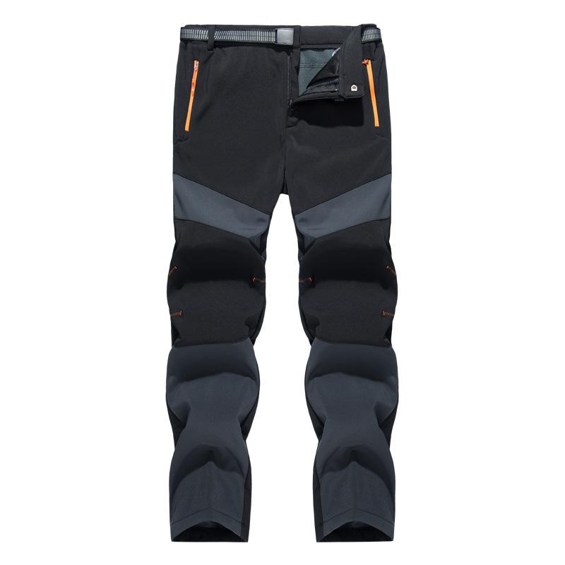 Men's Thickened Ski Pants: Fleece-Lined, Windproof, Water-Repellent, Plus Sizes for Autumn/Winter Mountaineering