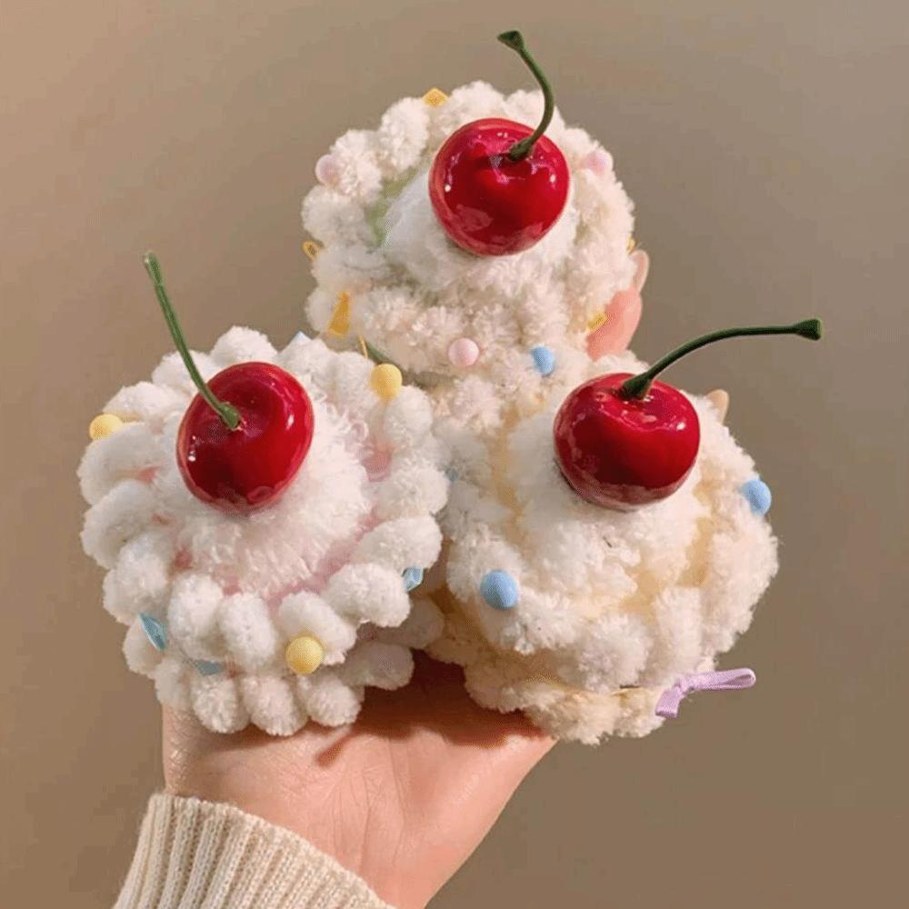Plush Cherry Hairpin Cupcake Shape Mini Top Hat Cute Party Headdress Gift