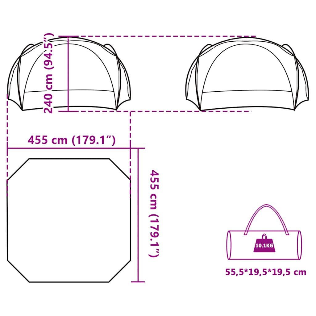 Party Tent White and Grey Waterproof