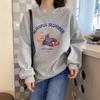 Fleece thickened super fire American retro sweater women's autumn and winter oversize crew neck jacket student loose