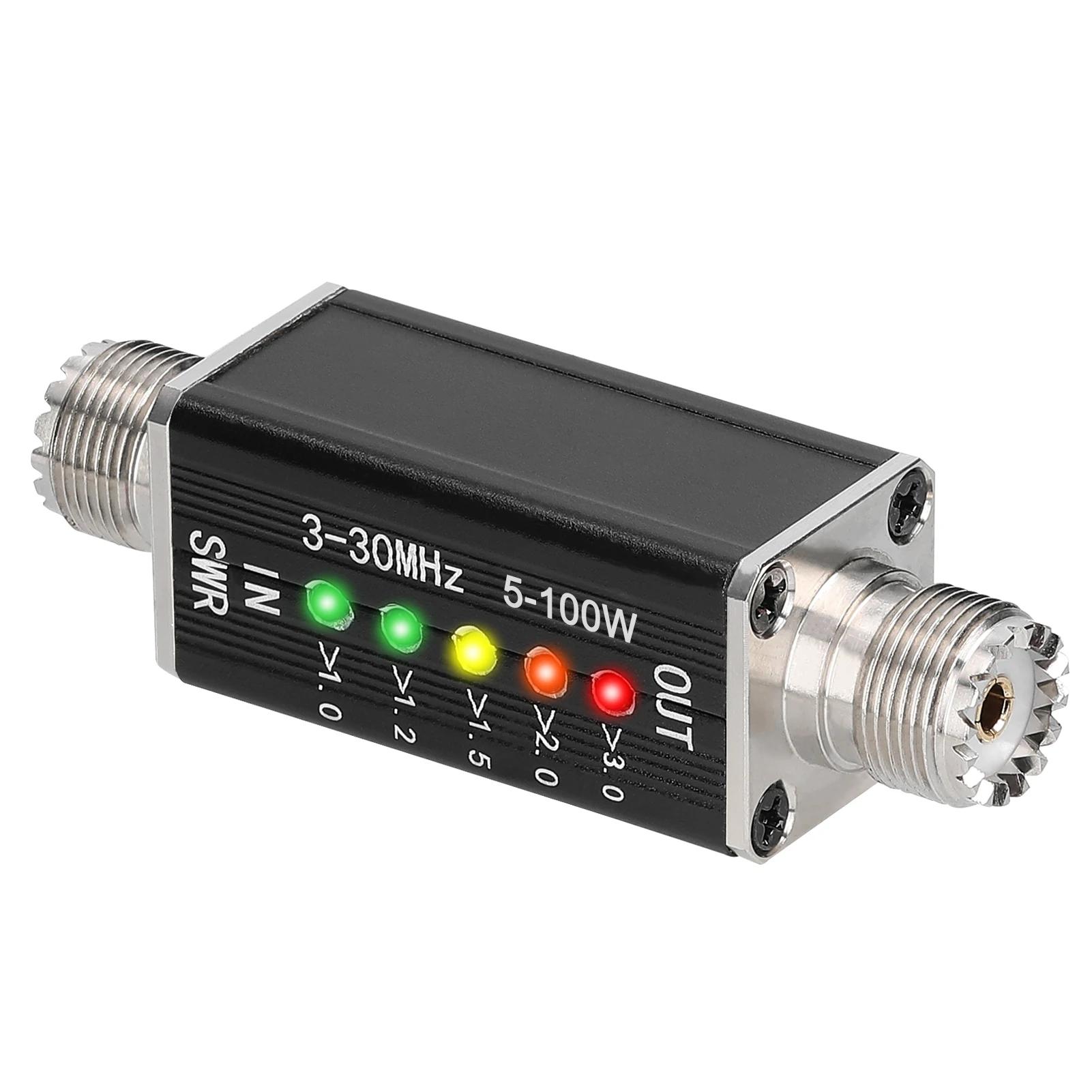 

LED SWR Meter 3-30MHz Frequency Shortwave Standing Waves Indicator for Television Broadcasting