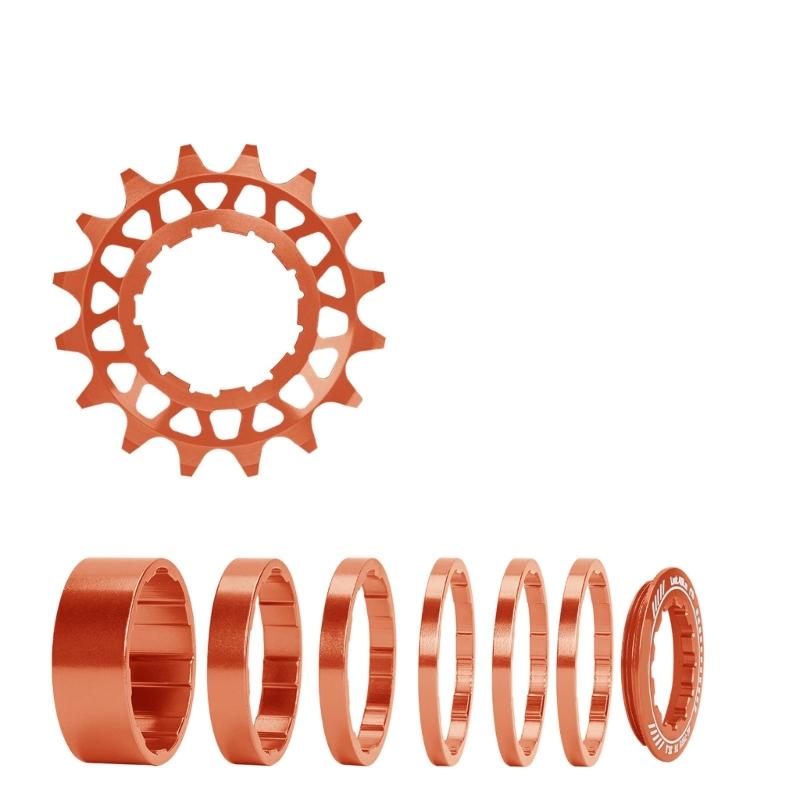 Kits de Conversion Pignons Mono-Vitesse 16T 18T pour Vélos Multi-Vitesses, Cassettes Mono-Vitesse avec Entretoises et Bagues de Blocage