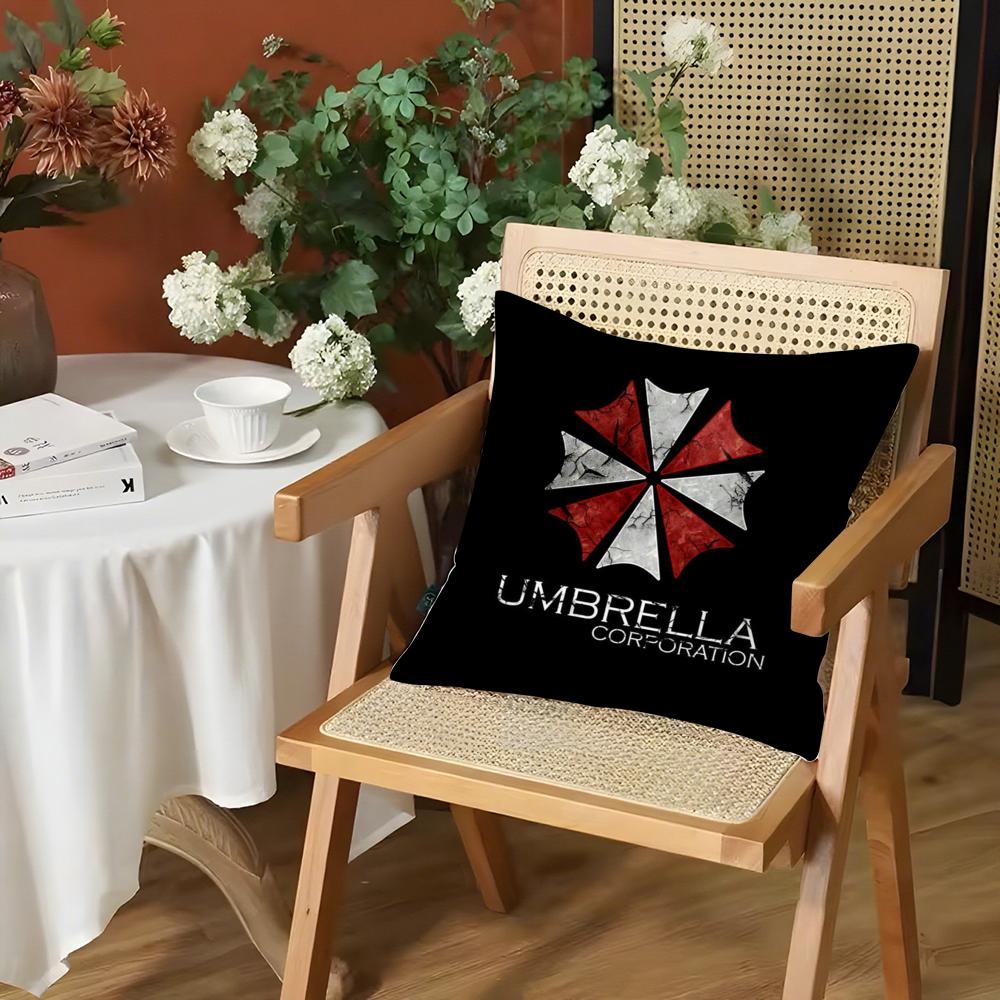 R-Resident E-Evil Cushion Cover Silky Short Plush Invisible Zipper Dustproof Sofa Pillow Case For Home Decor