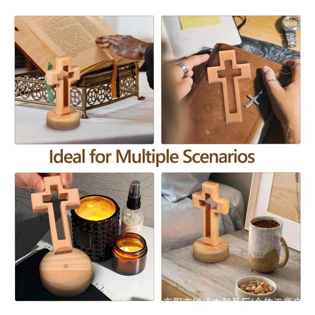 Wooden Jesus Crucifix - Religious Wall and Table Decor for Church, Christian Gift