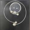 Artificial Pearl Jewelry Set With Diamondaccented Necklace Earrings And Bracelet For Women