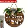 Vintage Farmhouse Welcome Sign - Faux Wood Wreath, All Holidays, Easy Hang.