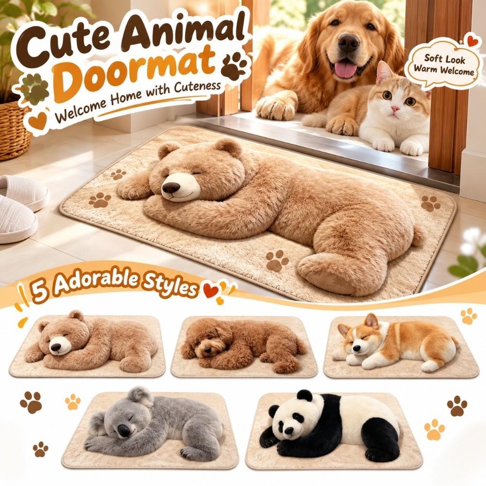 Skin-Friendly Bedroom Floor Mat Faux Cashmere Faux Cashmere Rug Cute Animal Area Rug Balcony