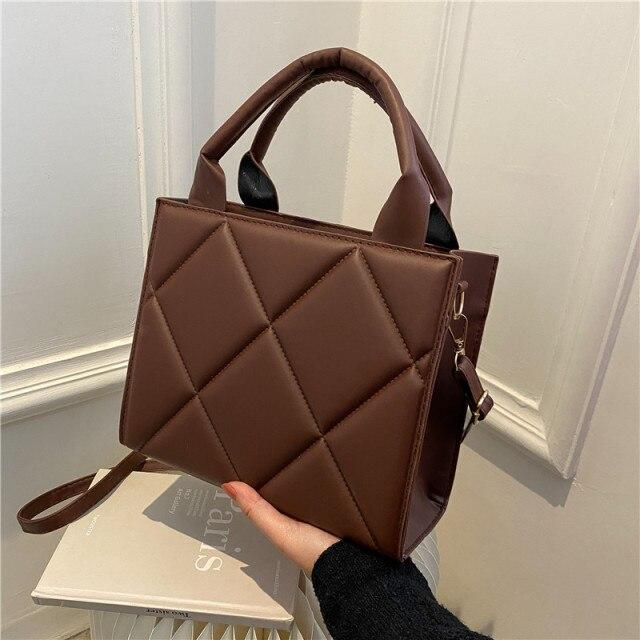 Spring Women's Fashion Shoulder Bag Plaid PU Leather Crossbody Bags Fashion Ladies Handbags Brand Designer Bag Top Strap