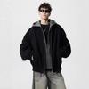 Men's Autumn/Winter Deconstructed Cotton Jacket, Faux Two-Piece, Street Hip-Hop Style, Outdoor Hooded Top