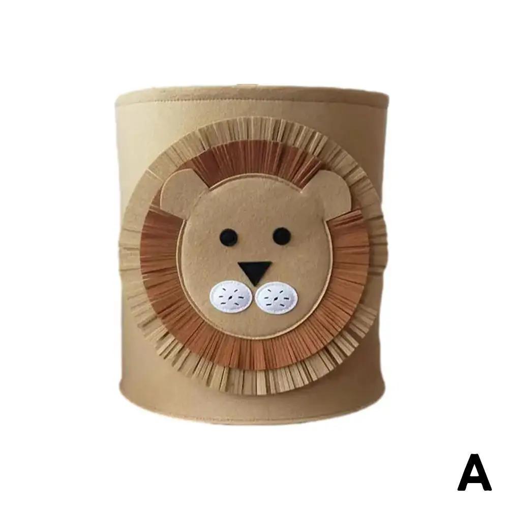 Folding Storage Lovely Felt Animal Toy Storage Bucket Cartoon Animal Large Portable Dirty Clothes Shoes Organizer Sundries