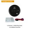 ELING Car Boat Yacht Truck Universal 52mm Voltmeter 8-16V 16-32V 9-32V Volt Gauge with 8 Colors Backlight and Alarm