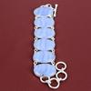 Blue Lace Agate Bracelet 925 Sterling Silver Bracelet Handmade Adjustable Chain Bracelet Gemstone Bracelet Silver Jewelry Anniversary Gifts