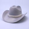 Celebrity Light Luxury Hepburn Style Top Hat Retro British Big-Brimmed Jazz Hat Bright Western Cowboy Hat