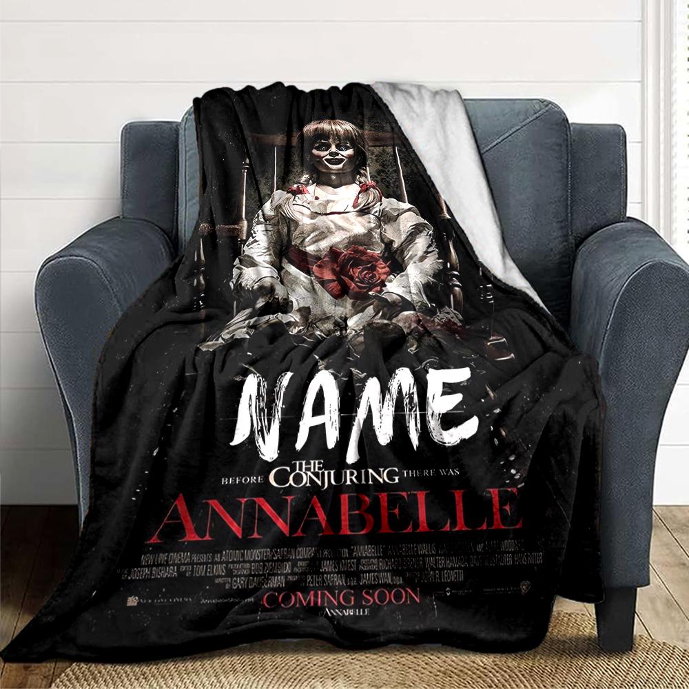 Custom Name Jigsaw Puppet Horror Party Blanket For Couch Bed Plush Cozy Fuzzy Blanket Super Soft Warm Blankets For Fall And Winter 0916141