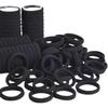 Black High Elasticity Hair Tie - Durable Leather and Rubber Band for Women and Girls