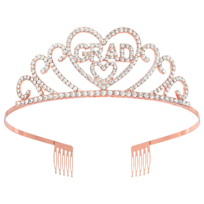 

Модная повязка на голову с выпускной короной из сплава и кристаллами, GRADATION, вечерние головные уборы, аксессуары для волос с короной