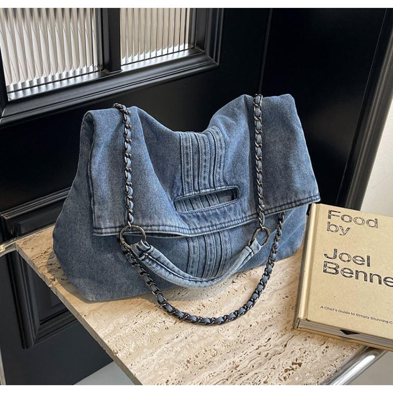 New Style Large Capacity Commuter Bag for Women, Fashionable Denim Tote Bag