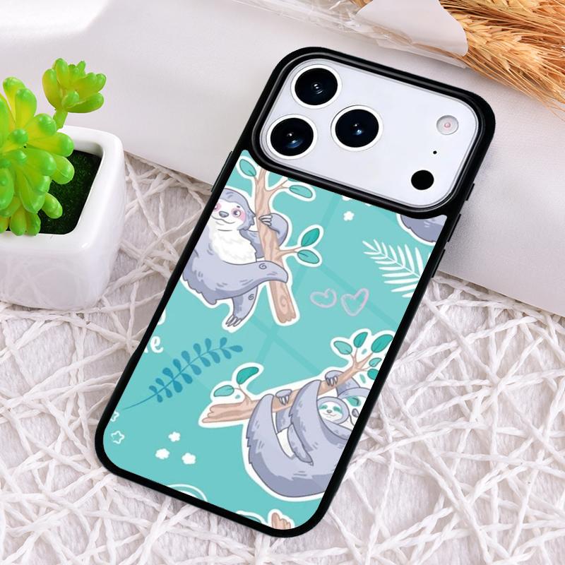 

The Blue Lovely Sloth Shockproof Phone Case for iPhone 17 Air 16e 15 11 12 14 13 Pro Max Cover Coque iPhone 15 Pro