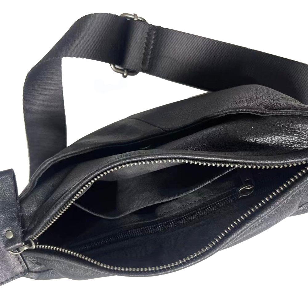 All-Leather Cross-Women'S Bag Trendy Saddle Bag Commuter Leather Women'S Bag Black Cowhide Shoulder Messenger Women'S Bag