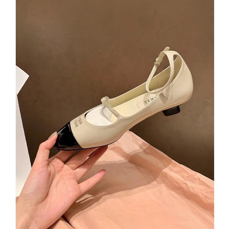 

Retro Shoes Women s Shoes Clasp Cat Heels Single Shoes 35 слонова кістка