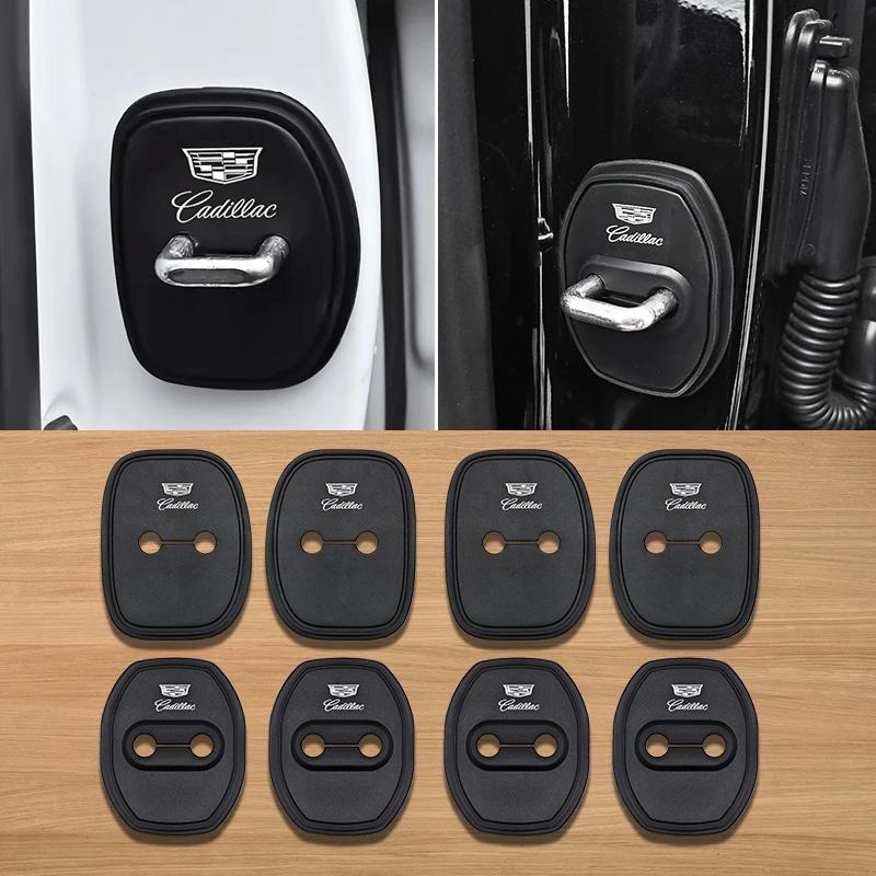 4 pieces Car Door Lock Protective Silione Cover Accessories For Cadillac ATS BLS CTS EXT SRX STS XT4 XTS XT6 Escalade Deville CT