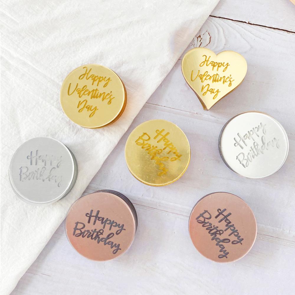 10Pcs Heart Shape Cupcake Topper Silver Gold Color Valentine's Day Acrylic Cake Decor for Party Lover's Party Decorations