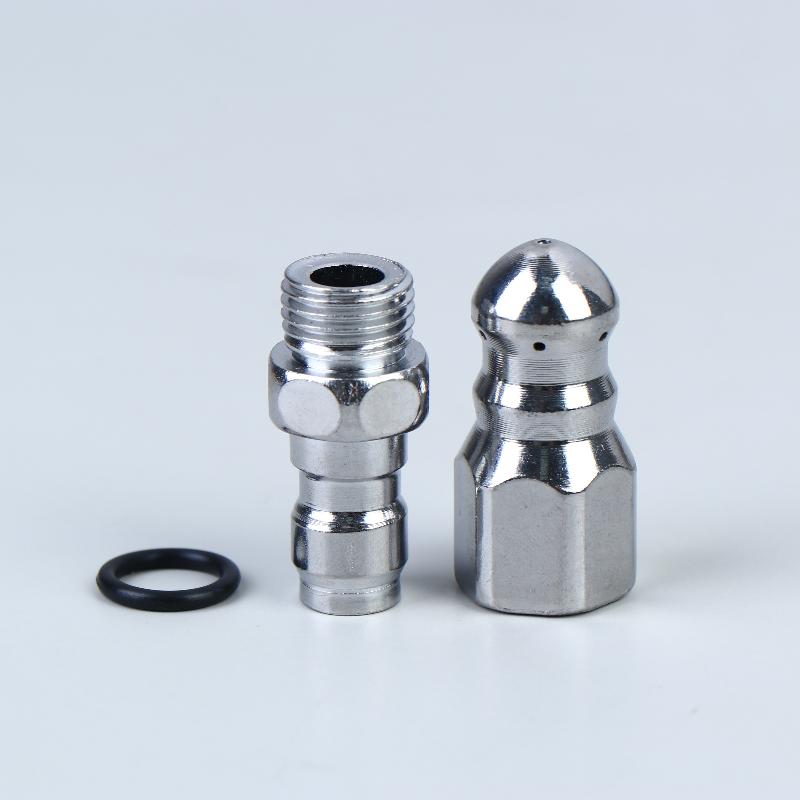 1/3/5 st 1/4" Rostfritt Stål Högtryckstvätt Snabbkoppling Avloppsslang Munstycke Verktyg Vattenstråle Högtrycksspruta Munstycke