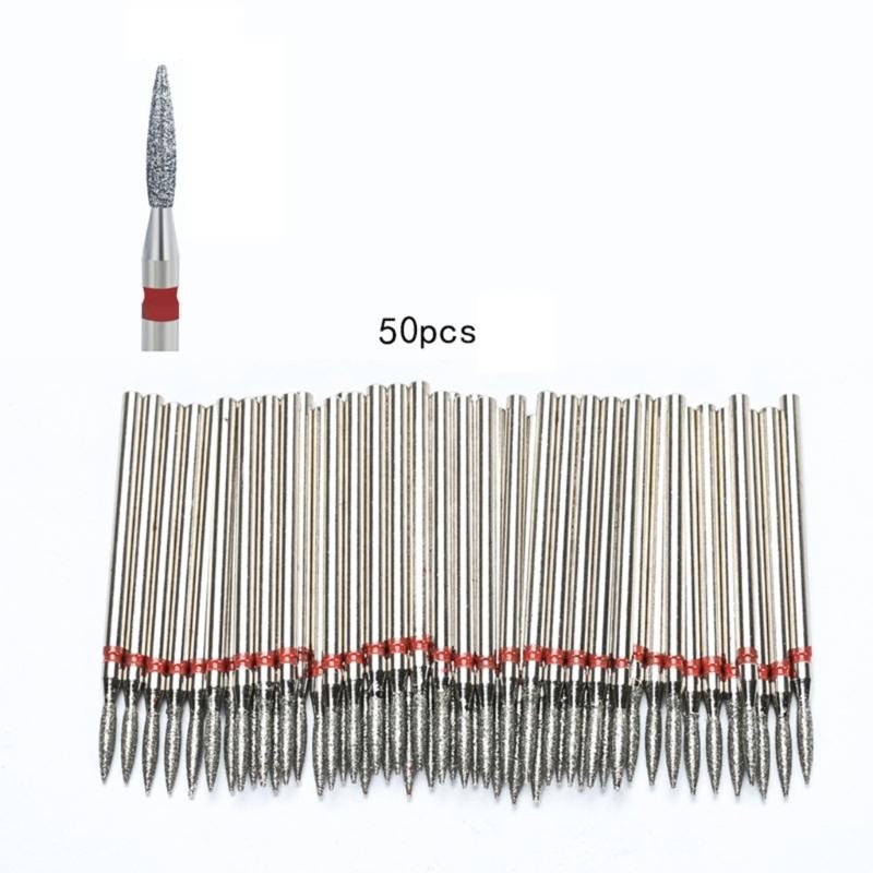 50Pcs Diamond Milling Cutter For Manicure Electric Nail Drill Bits Accessory Pedicure Machine Nail File Gel Remover Tool