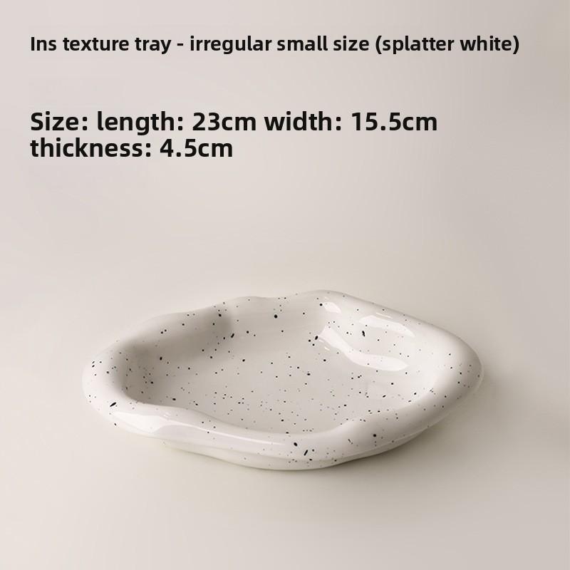 Meier Behanmei Silver Ceramic Tray Jewelry Plate Key Storage Tray Jewelry