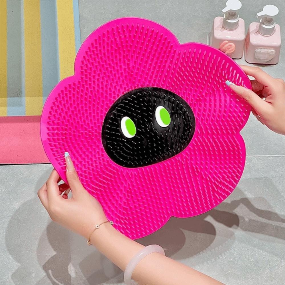 Suction Cup Silicone Bath Foot Brush Non-Skid Bath Back Cleaner Portable Foot Rubbing Board  Home