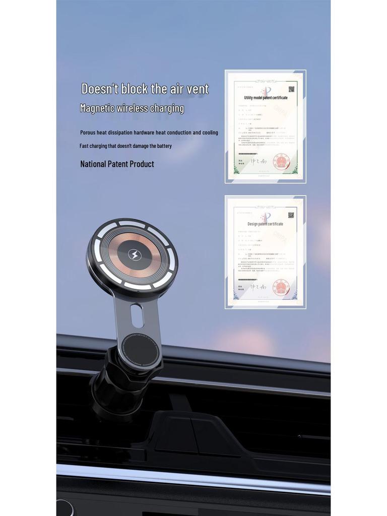 Carregador de Carro Sem Fio Magnético de 15W para Dispositivos Apple