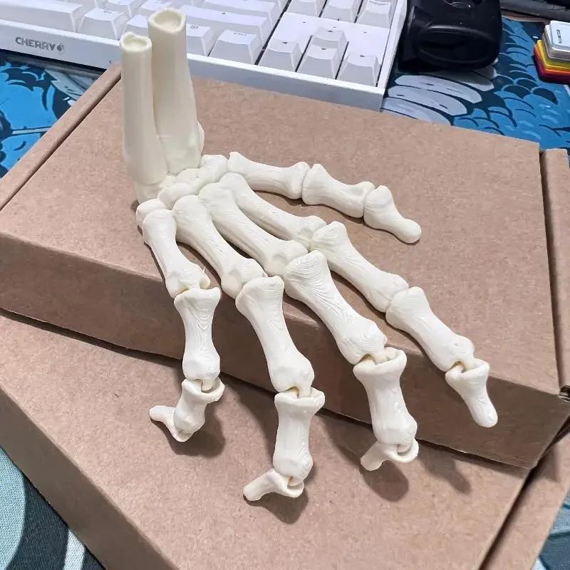 1/2PCS 3D Printed Realistic Flexible Joint Skeleton Hand Model Ghost Halloween Party Decoration Home Ornament