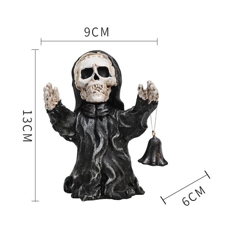 

Halloween Resin Human Skeleton Specter Poses With Hand Held Bell Vibe Gift Party чорний