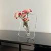 Minimalism Transparent Vase Flowers Pots Desk Decoration Flower Arrangement Geometry Square Floral Vases Room Aesthetic Decor