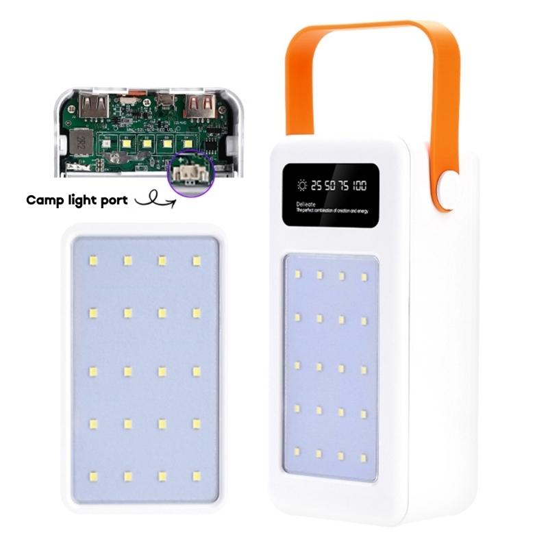 Battery Storage Box 21/28 X18650 Super Fast Charging Power Bank Case 10W 22.5W PD QC4.0 3.0 18650 Holder with Camping Light Line