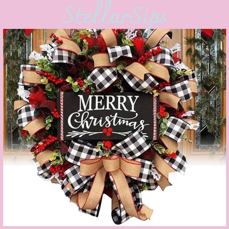 Exquisite Christmas Letter Wreath With Realistic Red Berry Bow Decor For Festive Charm