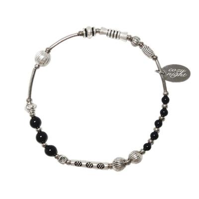 821WEBSERVICE Onyx Silver Bracelet