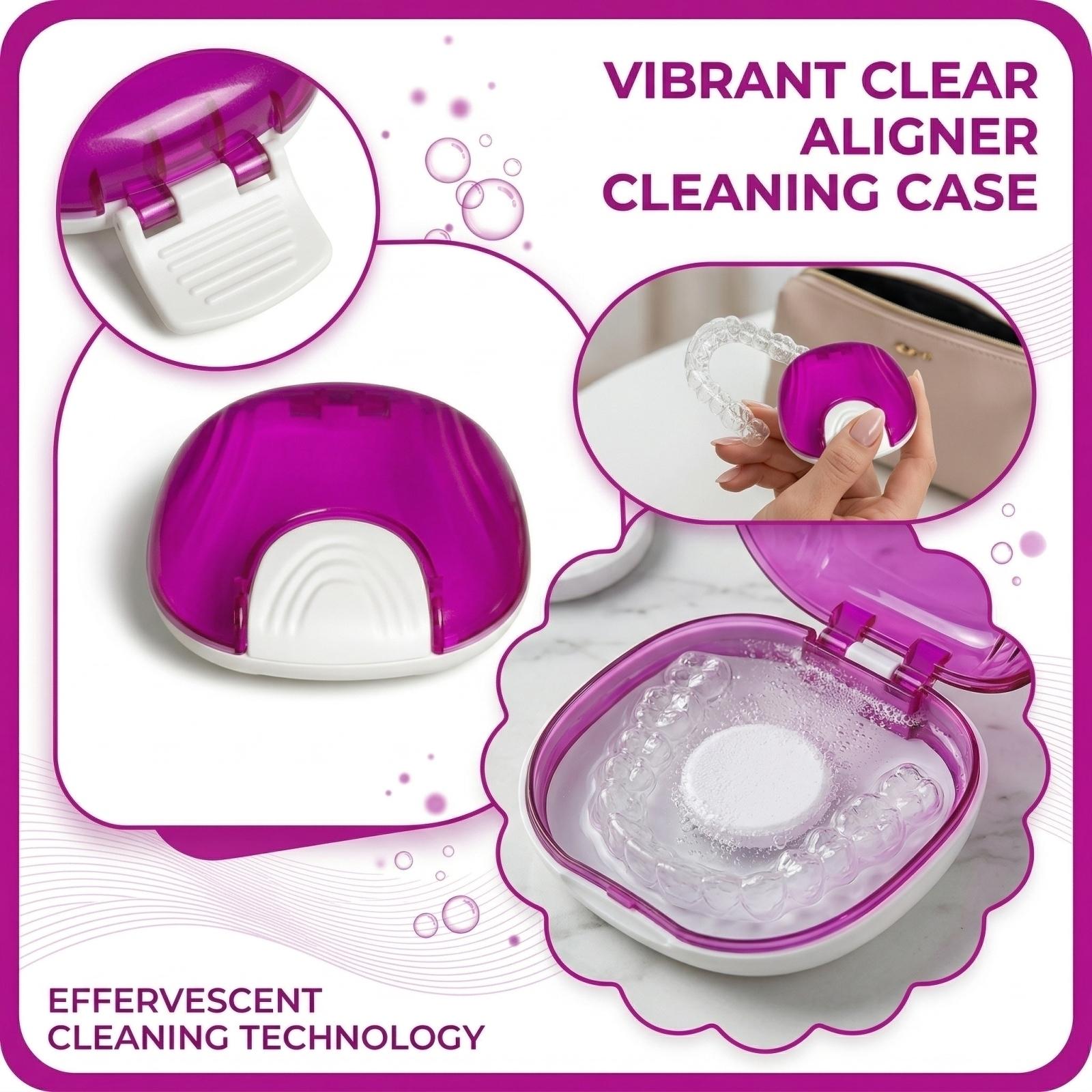

Portable Denture Cleaning Case Denture Storage Box with Ventilation Holes for Denture and Retainer Cleaning and Storage Travel Friendly