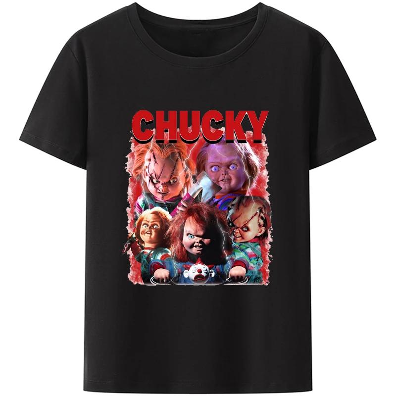 Child's Play Chuck Women's Top T-shirt Doll Murder Vintage T-shirt Harajuku Round Neck T-shirt Pure Unique Top