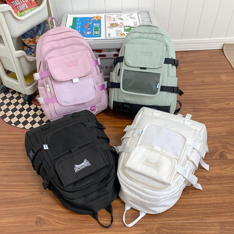 Студенческий однотонный школьный рюкзак женский дорожный рюкзак младших школьников — фото 12