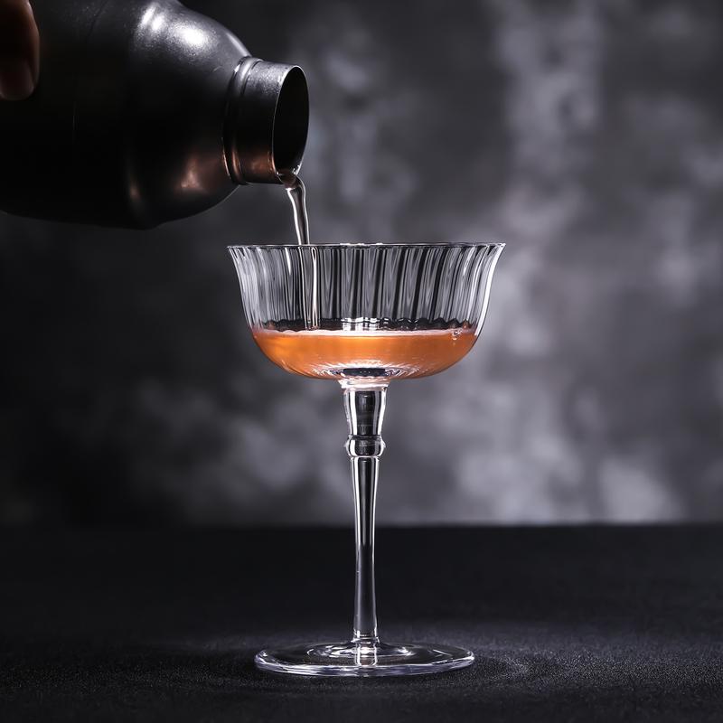 INF07 Crison Stripe Series Cocktail Cup Martini Cup Champagne Cup Crystal Glass Material Handmade