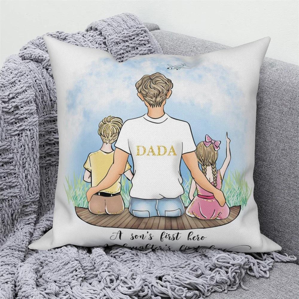Pillowcases Home Sofa Decorative Throw  Dad and Kids Cushion Covers