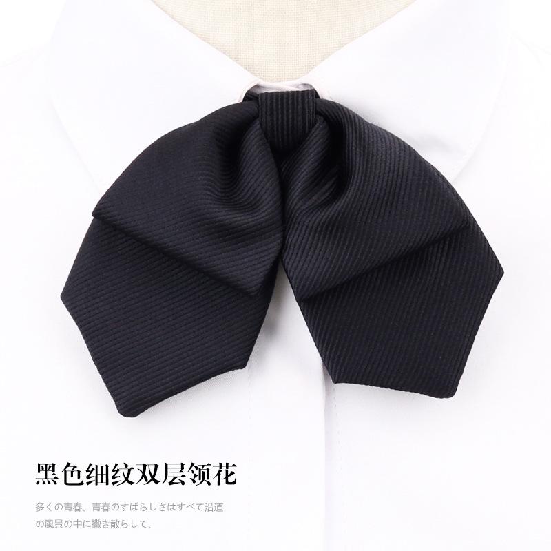 Japanese And Korean Version Of Female Collar Flower Double-Layer College Wind Ribbon Free Jk Bow Bow Graduation Photo Tie Sailor Suit