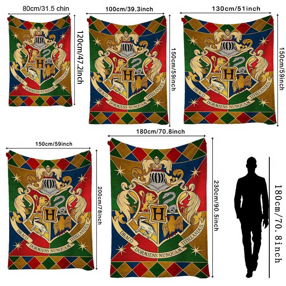 Hogwarts Four Houses Flannel Blanket Soft Warm Fleece Blanket For Living Room Air Conditioner Room Lightweight Home Decor Gift For Friends