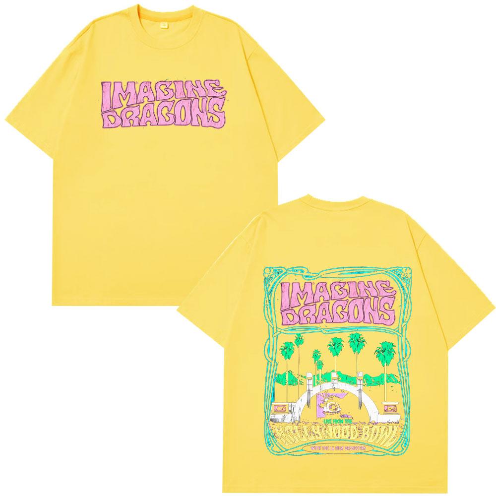 Imagine Dragons Loom World Tour 2025 Merch T-Shirt Unisex Damenmode Retro Y2K T-Shirt Sommer Locker Lässig Ästhetisch Trendiges Oberteil