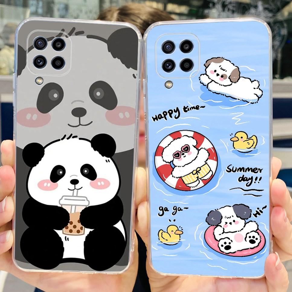 For Samsung Galaxy M32 4G Case New Floral Print TPU Soft Silicon Cover For Samsung M32 M 32 SM-M325FV Cute Cat Phone Case Fundas