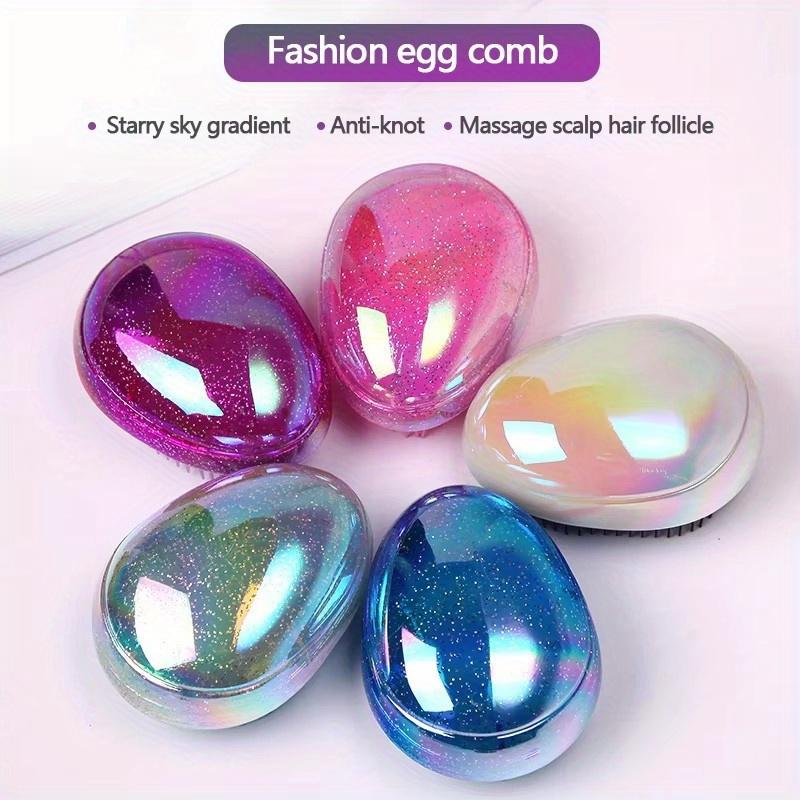 Mini Spazzola Districante per Capelli a Forma di Uovo Rotondo Massaggio del Cuoio Capelluto Spazzola per Capelli Nodi Pettine Capelli Intrecciati Salone Parrucchiere Pettine per Styling Capelli Viaggio