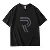Mens Oversized 100%Cotton R Graphic Print Short Sleeve Summer Streetwear Casual T Shirt